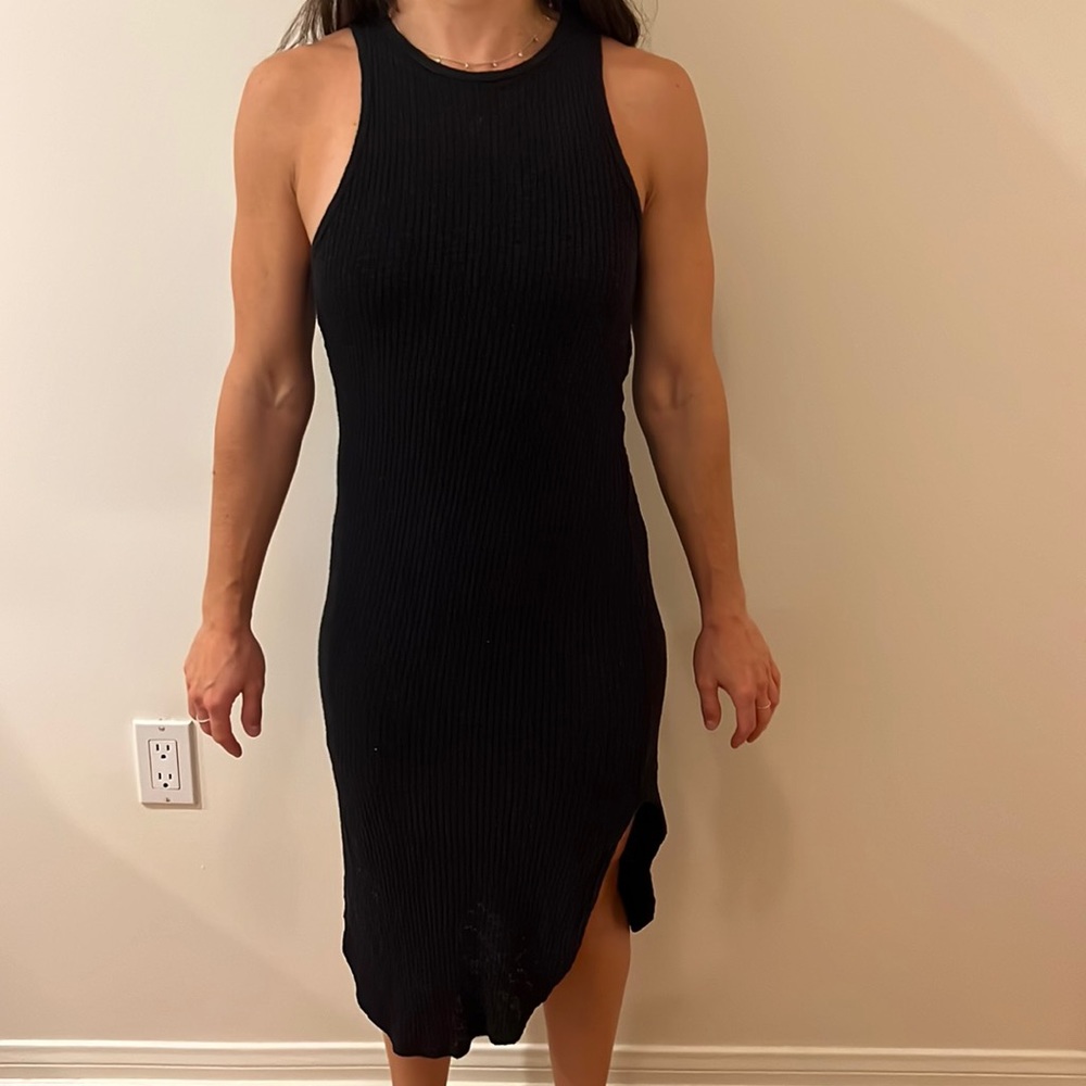 Lush Black Midi Dress - Medium